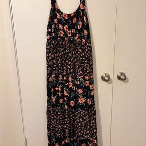 Torrid Black and Orange Floral Maxi Dress